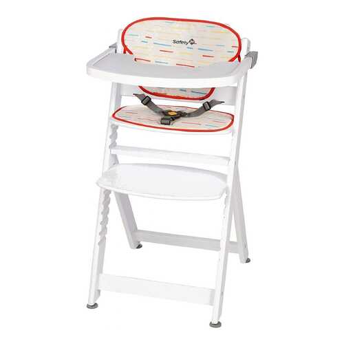 Стульчик для кормления Safety 1st Timba + мягкий вкладыш цвет Red Lines/White Wood в Дочки и Сыночки