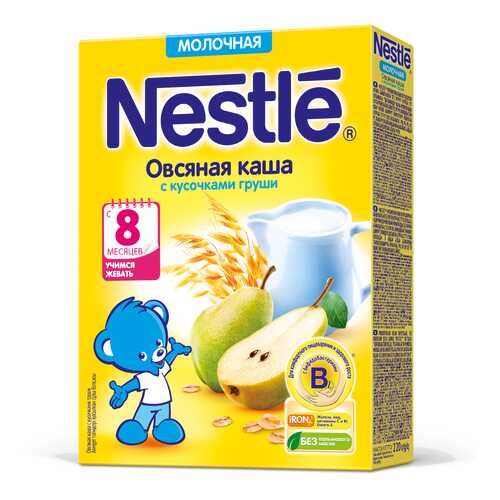 Каша молочная Nestle Овсяная с кусочками груши с 8 мес. 220 г в Дочки и Сыночки
