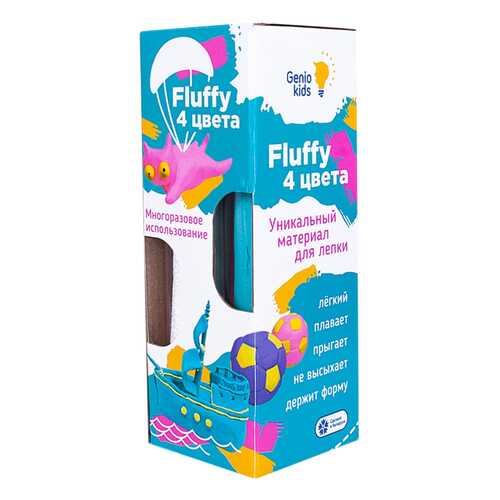 Воздушный пластилин для детской лепки «Fluffy 4 цвета» TA1501 Genio Kids в Дочки и Сыночки