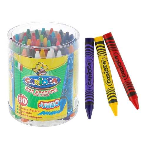 Набор крупных восковых мелков Carioca Wax Crayons Maxi 50 шт в Дочки и Сыночки