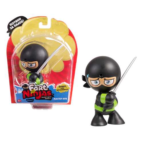 Фигурка Fart Ninjas Пукающий Ниндзя черный с мечом в Дочки и Сыночки