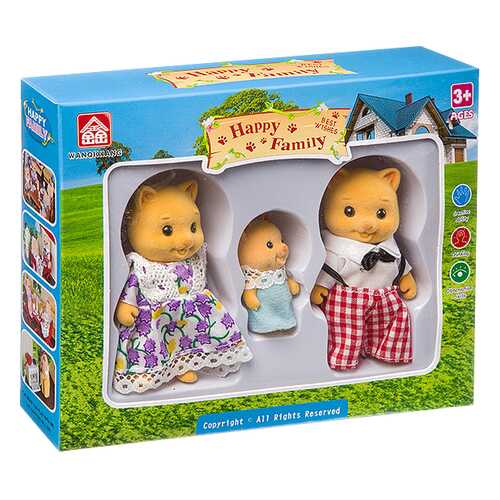 Игровой набор Happy Family фигурки зверюшек семейка котиков арт.012-11D. в Дочки и Сыночки