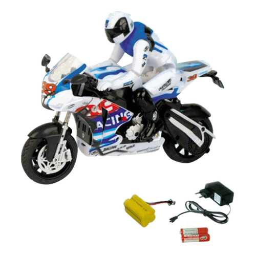 Мотоцикл с гонщиком р/у сине-белый 1:22 Shenzhen Toys М35563 в Дочки и Сыночки