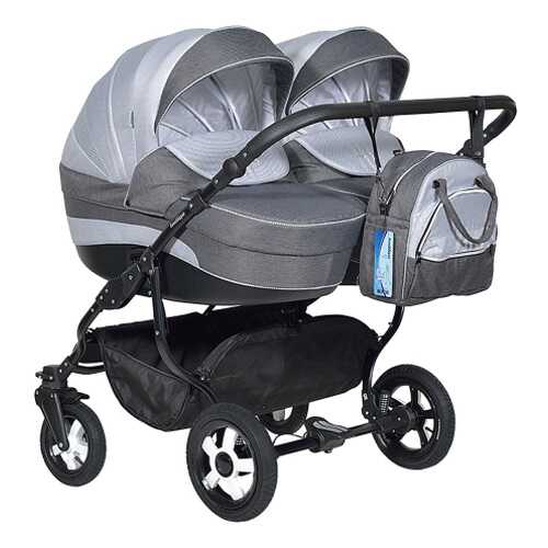 Коляска для двойни Indigo Duo 18 40 светло-серый в Дочки и Сыночки