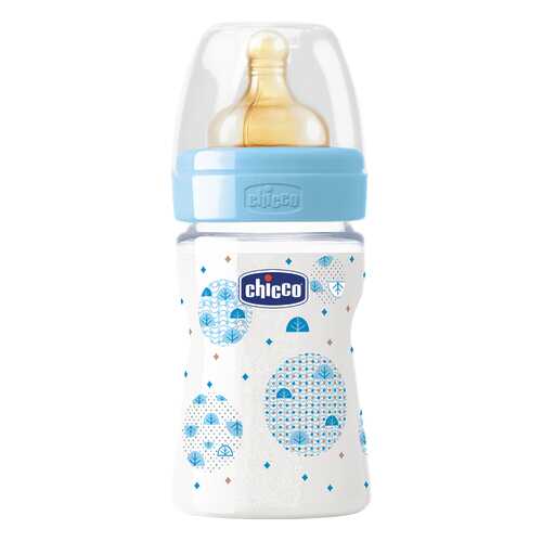 Детская бутылочка Chicco Well Being Boy латексная соска 150 мл в Дочки и Сыночки