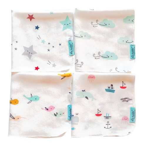 Комплект платочков TinyTwinkle SeaLife+Bird+Twinkle Star+Cloud 33х36, 4 шт. в Дочки и Сыночки
