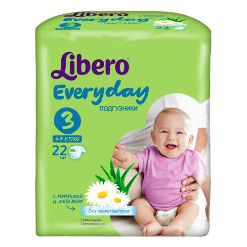 Подгузники Libero Everyday Size 3 (4-9кг), 22 шт. в Дочки и Сыночки