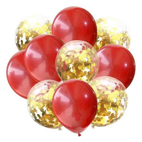 Набор АЙРИС воздушных шаров с пайетками 12см, 10шт/упак красный AR704 в Дочки и Сыночки