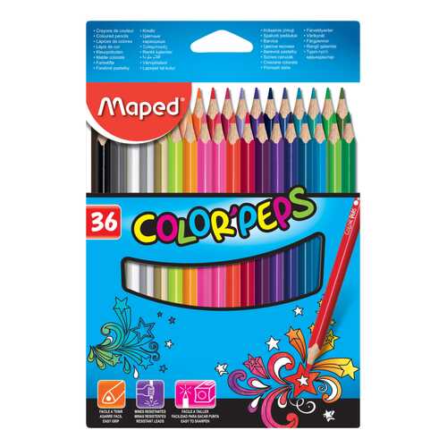 Карандаши цветные COLOR'PEPS, треугольн,36цв. картон. MAPED в Дочки и Сыночки