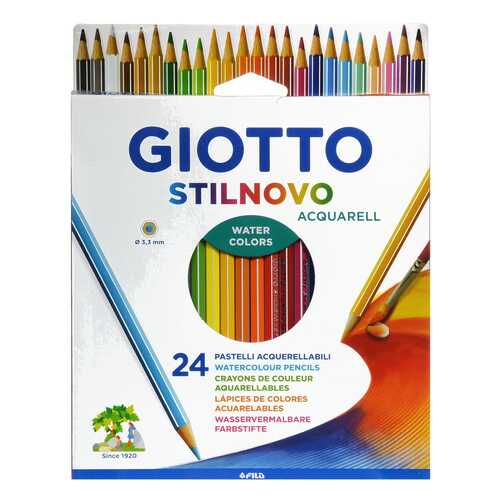 Карандаши GIOTTO 255800 STILNOVO Акварельные деревянные 24 цв в Дочки и Сыночки